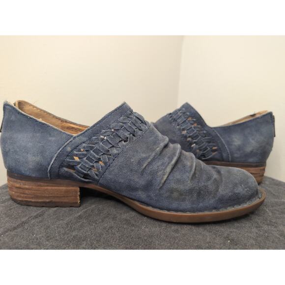 B.OC. Born Katherina distressed boho southwestern blue suede leather booties 8.5 - Picture 5 of 7